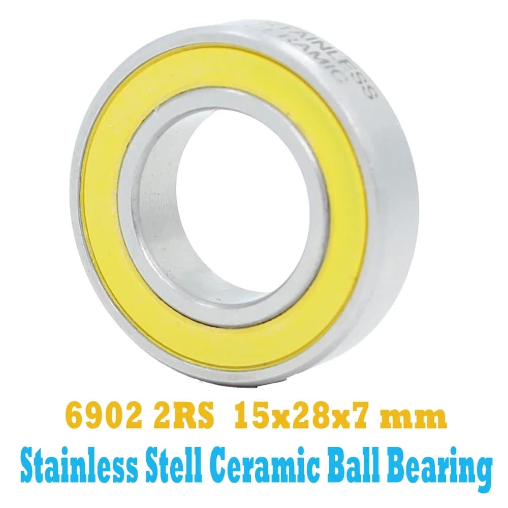 6902-2RS Cuscinetto In Acciaio 15*28*7mm (1 PC) ABEC-3 6902 RS Mozzo Della Bicicletta Anteriore Mozzi Posteriori Ruota 15 28 7 Cuscinetti A Sfere In Ceramica