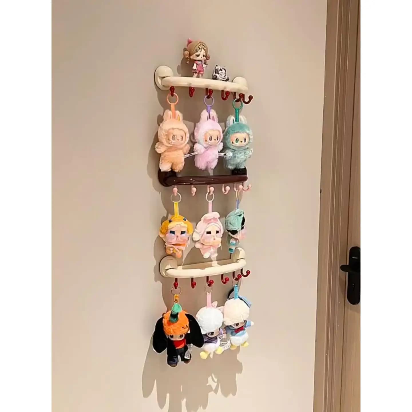 Portachiavi Creativo a Ventosa, Ganci Multifunzione per Organizzazione Domestica, Ornamento a Forma di Bambola, Senza Foratura
