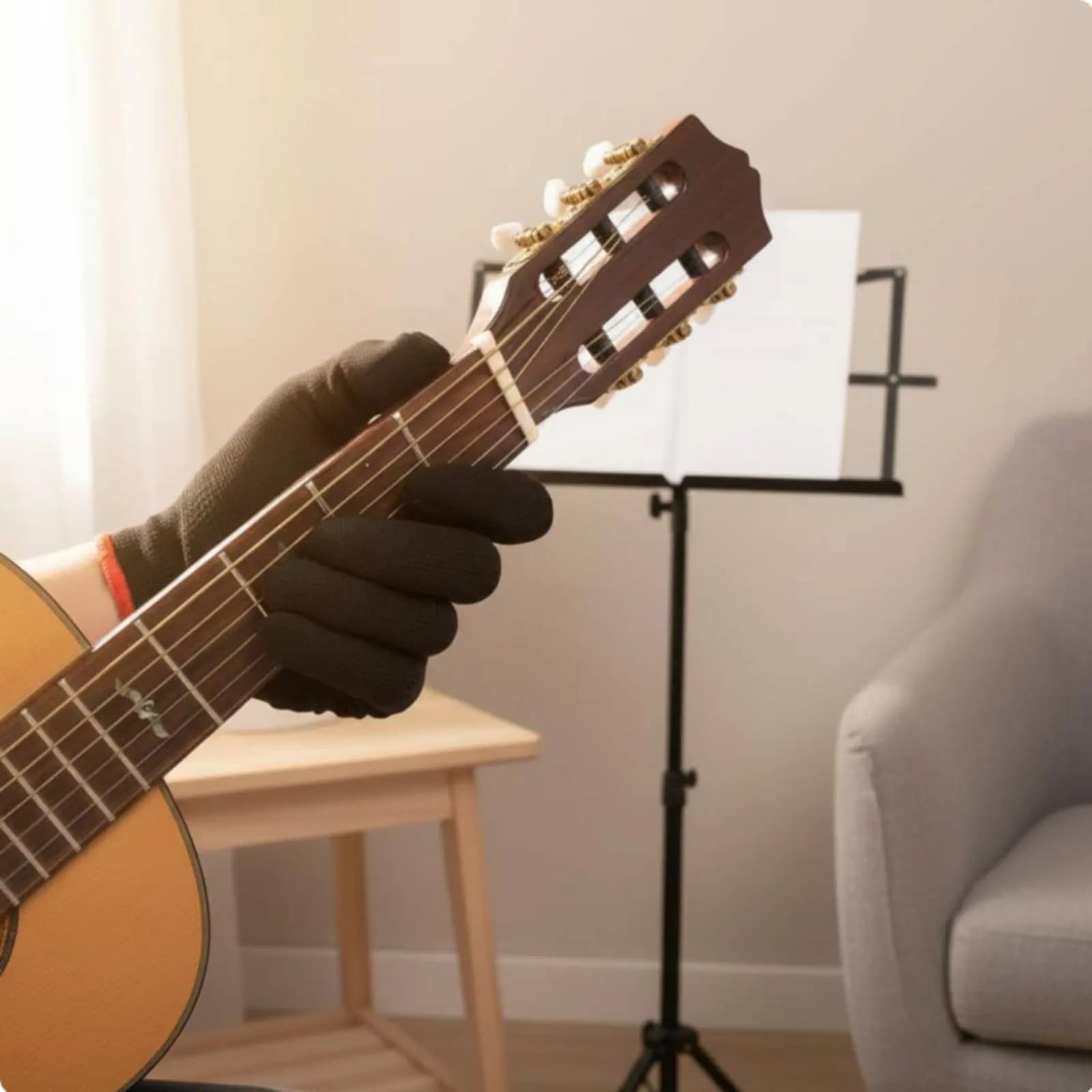 Guanto per esercitarsi con la chitarra, guanto anti-dolore per esercitarsi con l'ukulele, protezione per le punte delle dita resistente all'usura per principianti