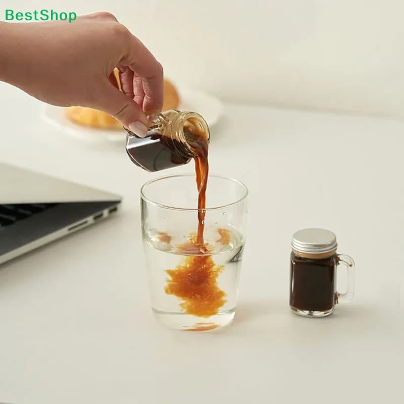 ★1PC Mini Jar For Jam Honey Portable Leakproof Coffee Milk Juice Bottle Coffee Storage Tank Barista Accessories