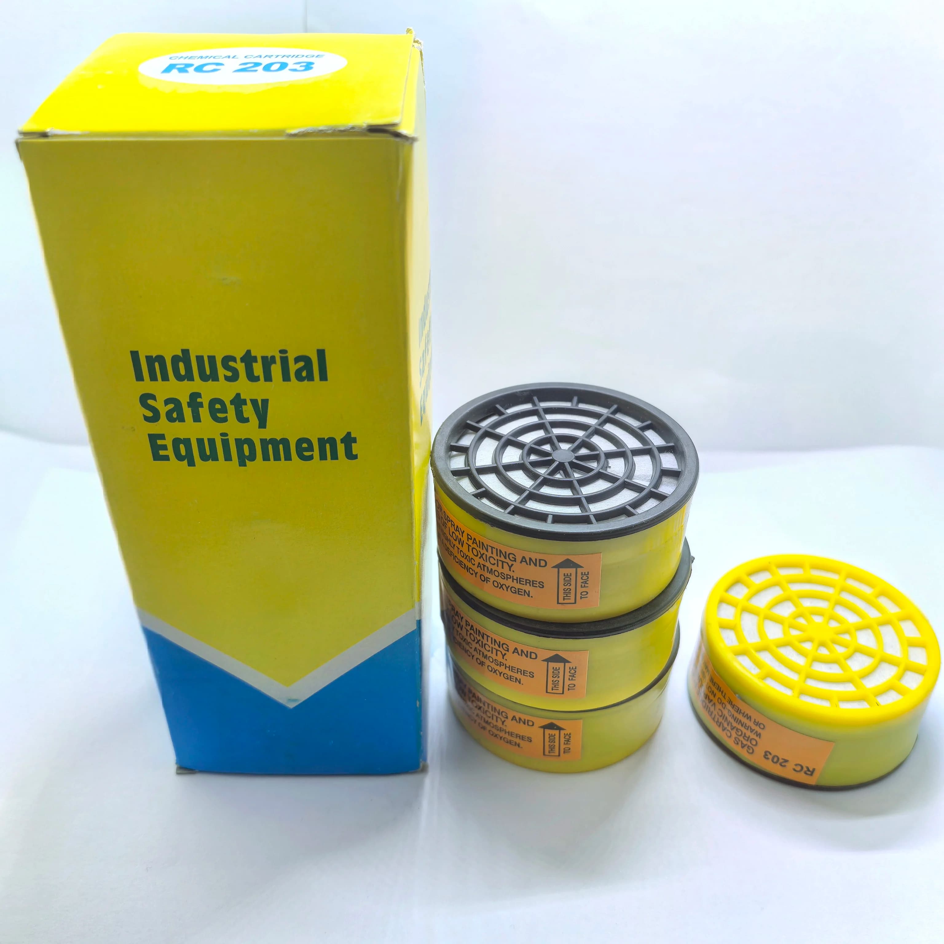 6Pcs X Activated Carbon Box 68mm Antigas Filter Cartridge Box Gas Mask Respirator Replacement RC 203 Filter Boxes
