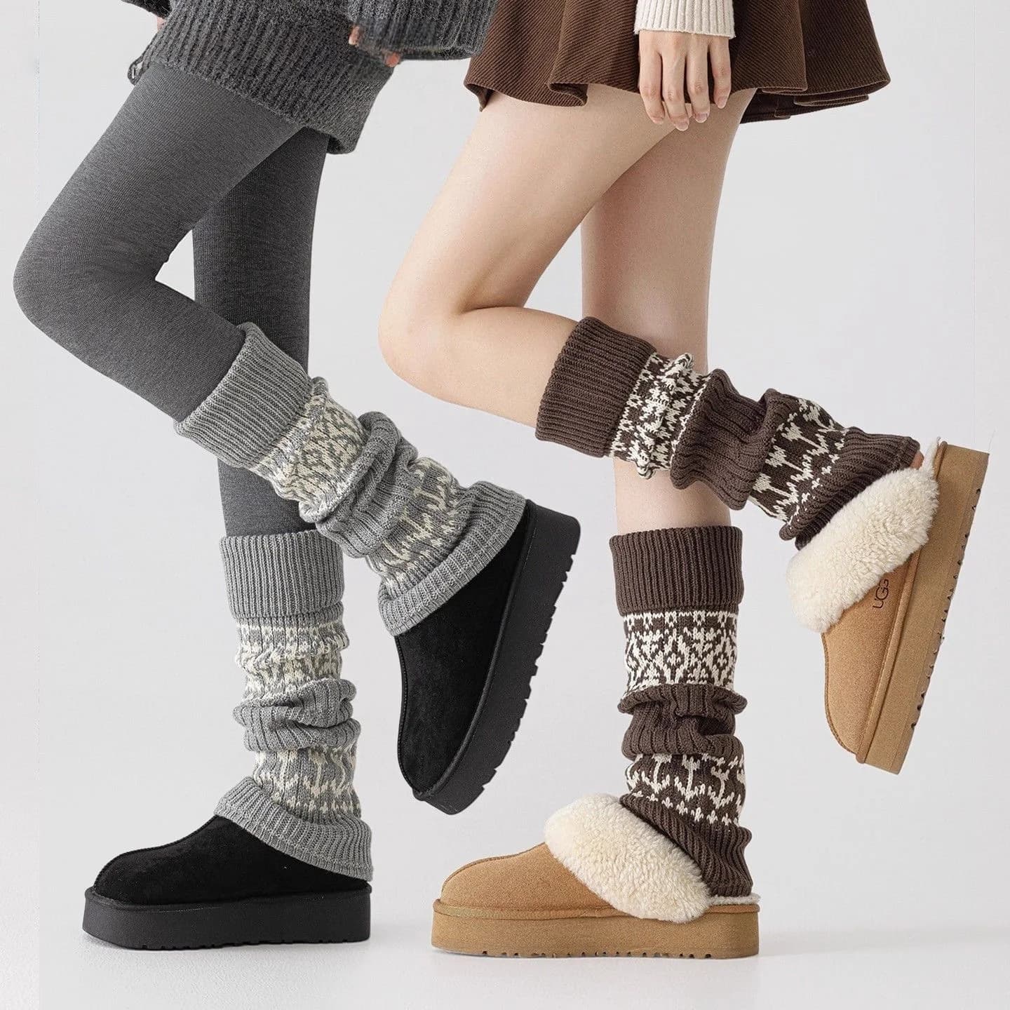 Nuove donne autunno e inverno scaldamuscoli Kapron fiori di canapa ginocchiera scaldamuscoli ragazze femminili pile monap calzini di sicurezza sportiva