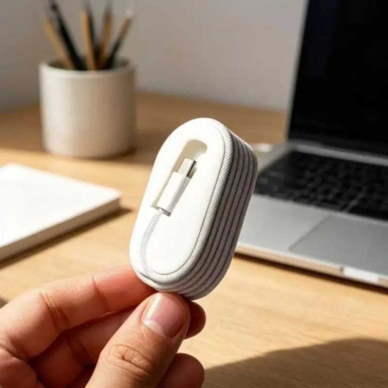 1Pc Portable Cable Winder Organizer Desktop Cable Organizer Fit For 1m Braided Data Cable Home Office Travel Use.