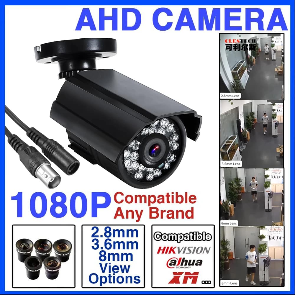 Telecamera CCTV coassiale per visione notturna a infrarossi HD 1920 * 1080P 2MP AHD esterna impermeabile IP66 Mini con staffa di monitoraggio della sicurezza