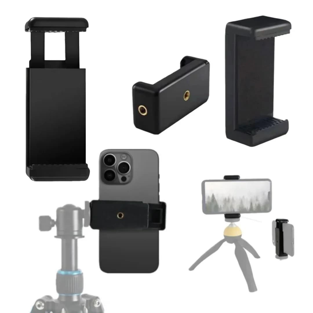 Supporto Universale per Smartphone da Treppiede con Clip e Foro per Vite da 1/4 di Pollice