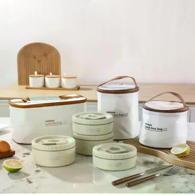 Lunch Box termico Set di scatole Bento isolate in acciaio inossidabile 304 Contenitore per alimenti portatile a prova di perdite