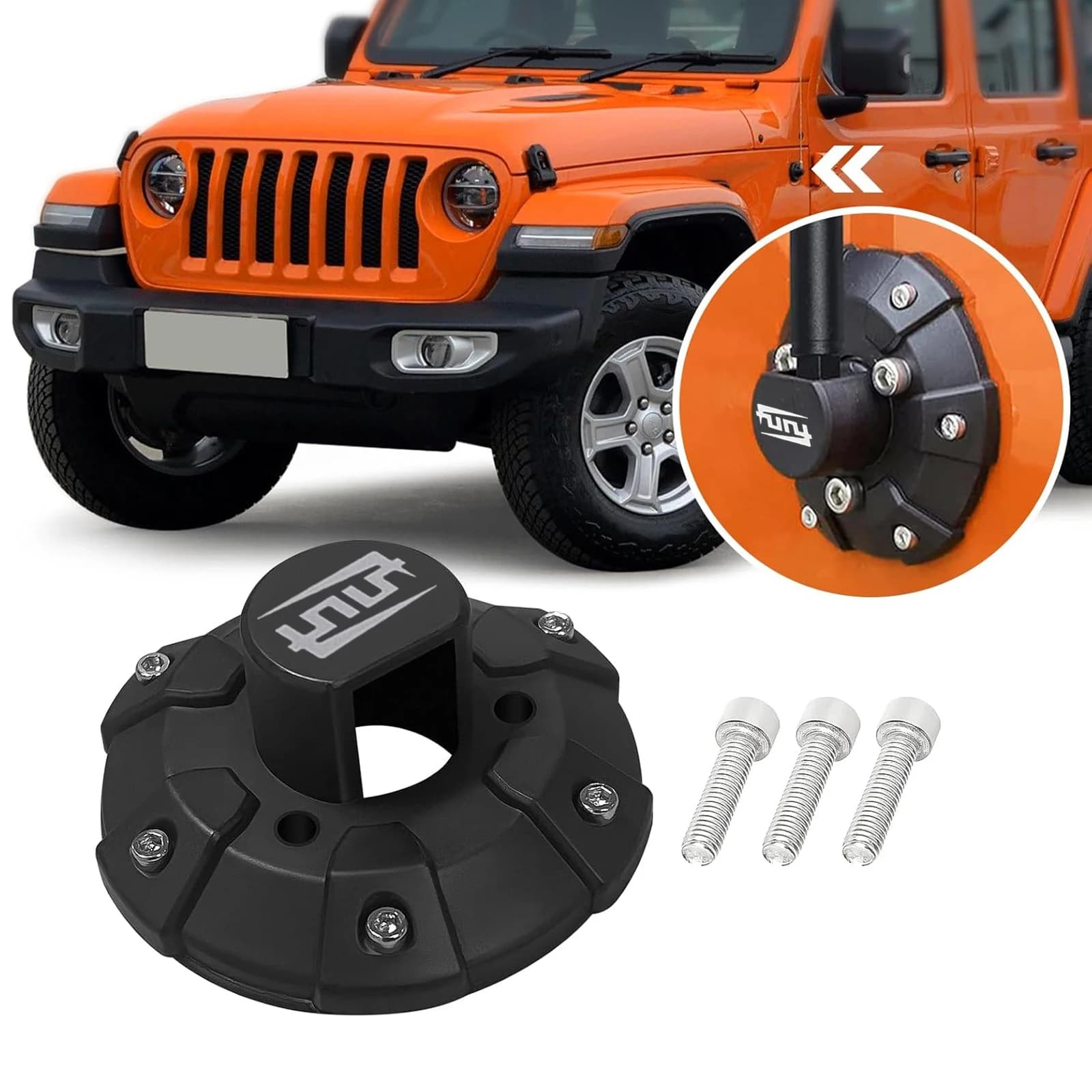 Copertura Base Antenna Auto per Jeep Wrangler JK JL 2007-2024 e Gladiator JT 2019-2024, Rivestimento Inferiore Antenna, Accessori Esterni