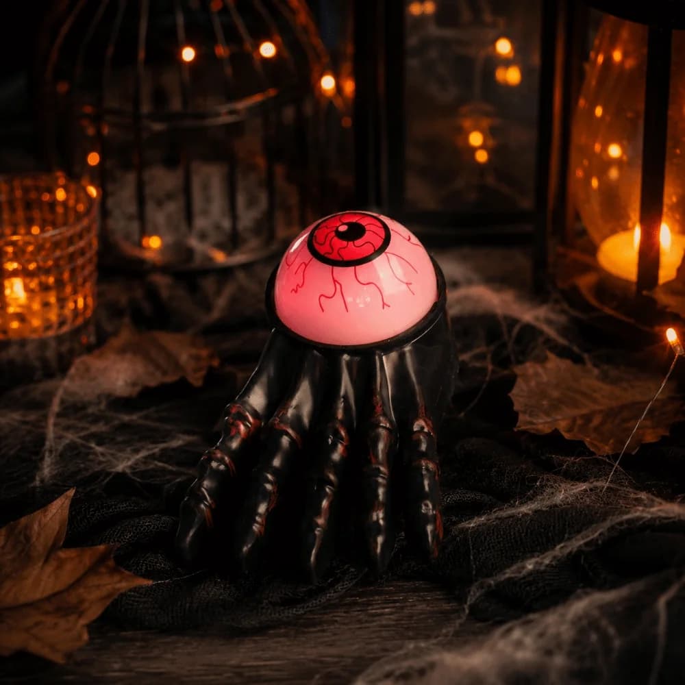 Flameless Halloween Ornaments Funny Ghost Eyes Skull Foot Candle Light Prop for Haunted House Skull Eye LED Candle Haunted House