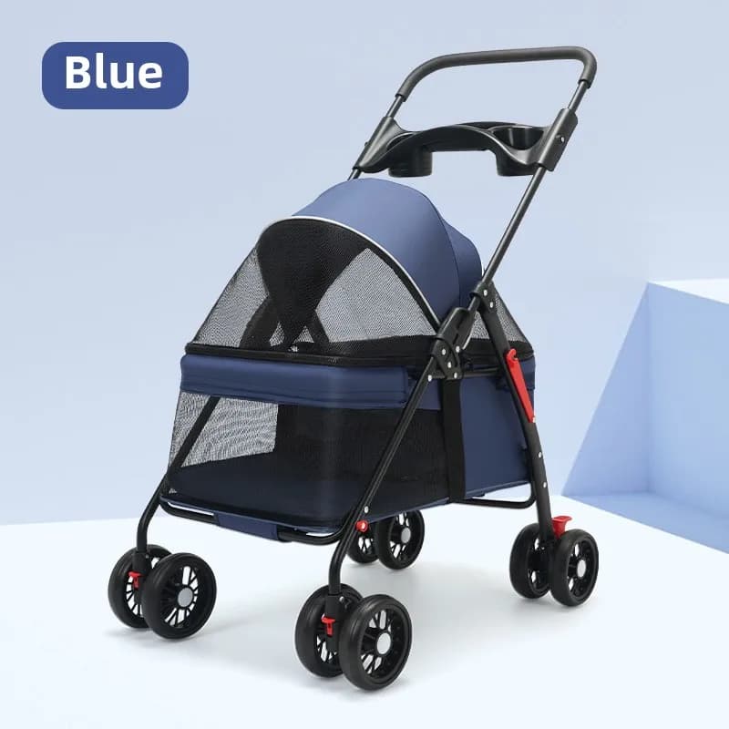 Light Foldable Pet Stroller Portable Outdoor Travel Carrier Cart For Small Dogs Cats Teddy Daily Walking Pet Supplies