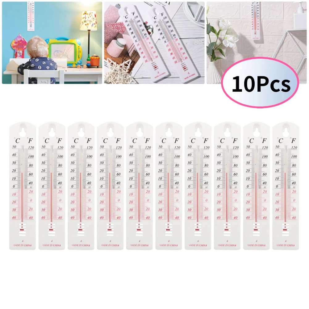 2/10 pcs plastic wall thermometer for home, office, warehouse, greenhouse -40 °C -+50 °C /-40 °F -+120 °F Set of Wall Thermometers