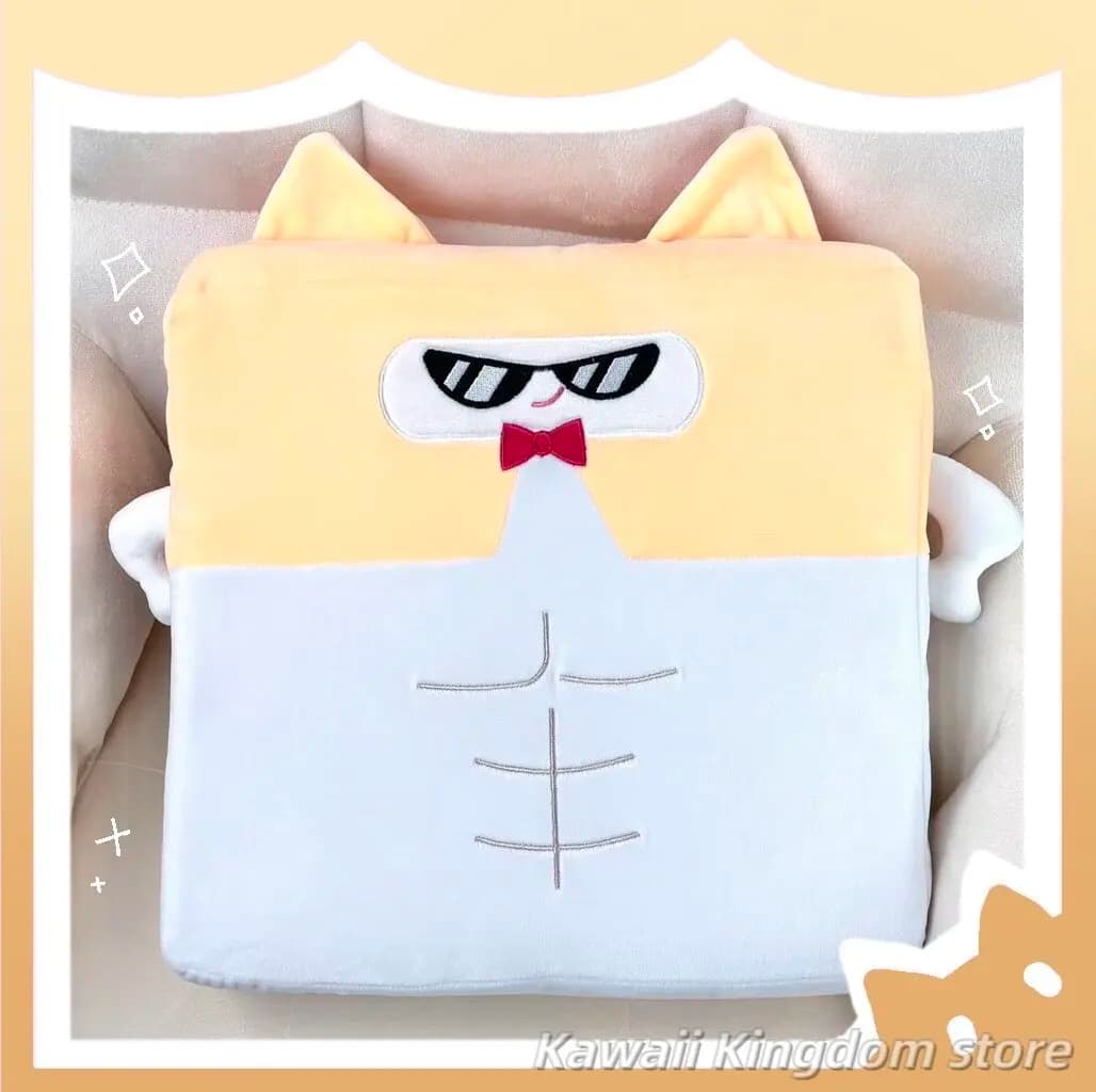 Cuscino di Supporto Lombare Anime Cosplay Game Infinity Nikki Muscle Big Cat per Studenti e Lavoratori, Ideale per Riposini