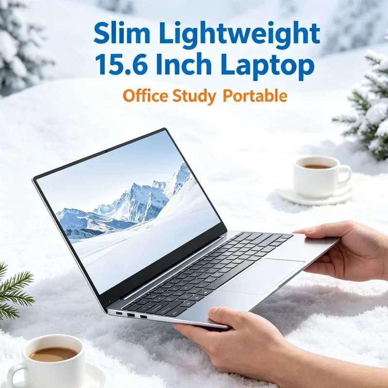 Nuovo Laptop Ultra Sottile 15.6 Pollici, Intel 4405U, 16GB RAM, 2TB SSD, Display 1920*1080, Windows 11 Pro, per Ufficio e Studio
