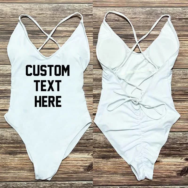 TESTO PERSONALIZZATO Costumi da bagno Donna Sexy imbottito Costume intero Costume da bagno bikini Body Beachwear Donna mujer maio feminino praia