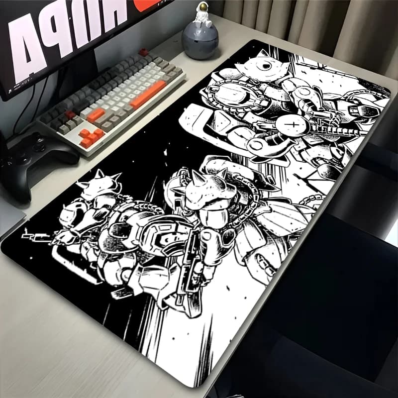 Gaming E-sports Mouse Pad Locked Edge Gamer Keyboard Mat Anime Mechanical Warrior G-gundam Z-zaku II Non Slip Laptop Mousepad