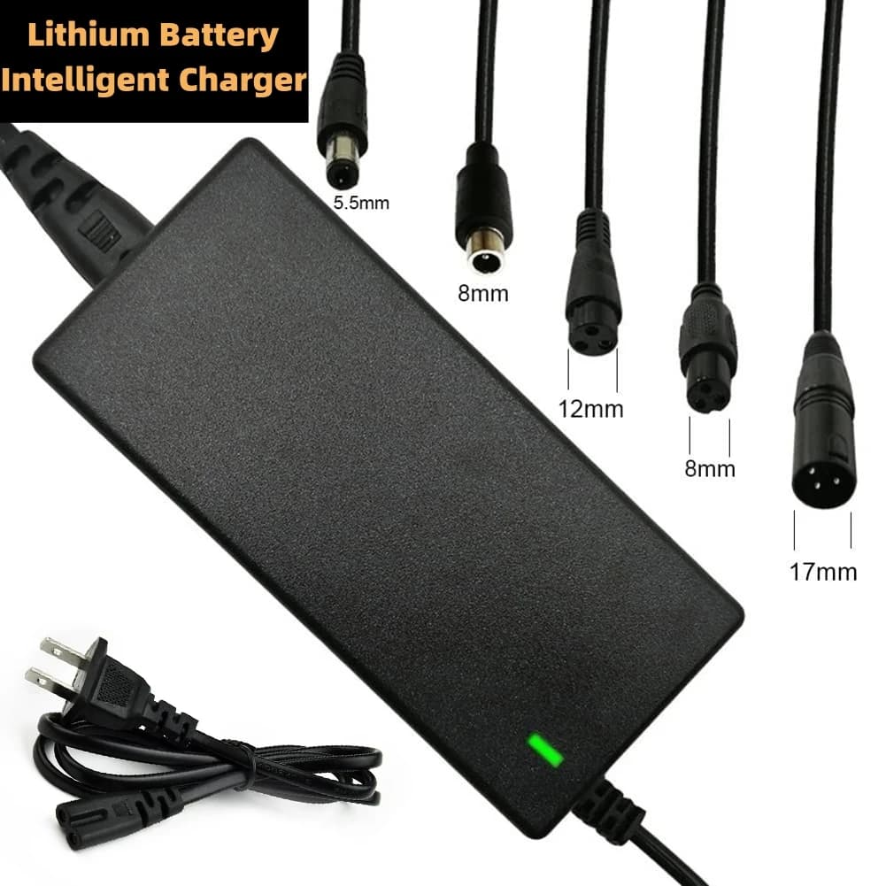 Power Adapter AC 100-240V Black DC 42V 2A Electric Scooter Accessories US/ EU/ UK Plug For 24-36v Lithium Battery Charger