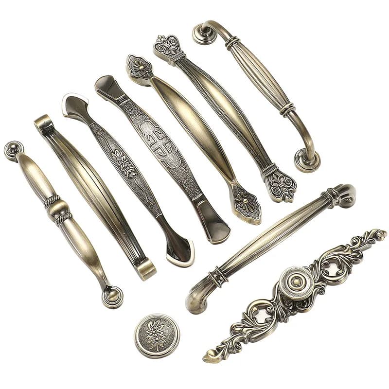 Maniglia per armadio in bronzo americano, maniglia per porta dell'armadio, cassetto dell'armadio, maniglia ad anello per armadio da cucina antico europeo