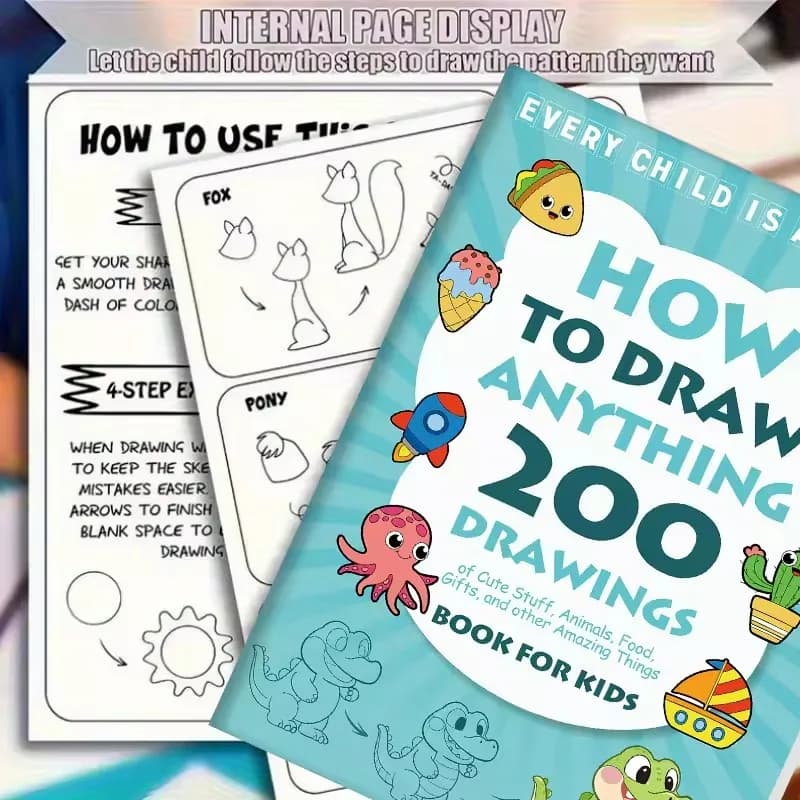 200+ Step-by-Step Drawing Book - How To Draw Anything for Painting Enthusiasts, Drawing Guide, Birthday and Christmas Gifts