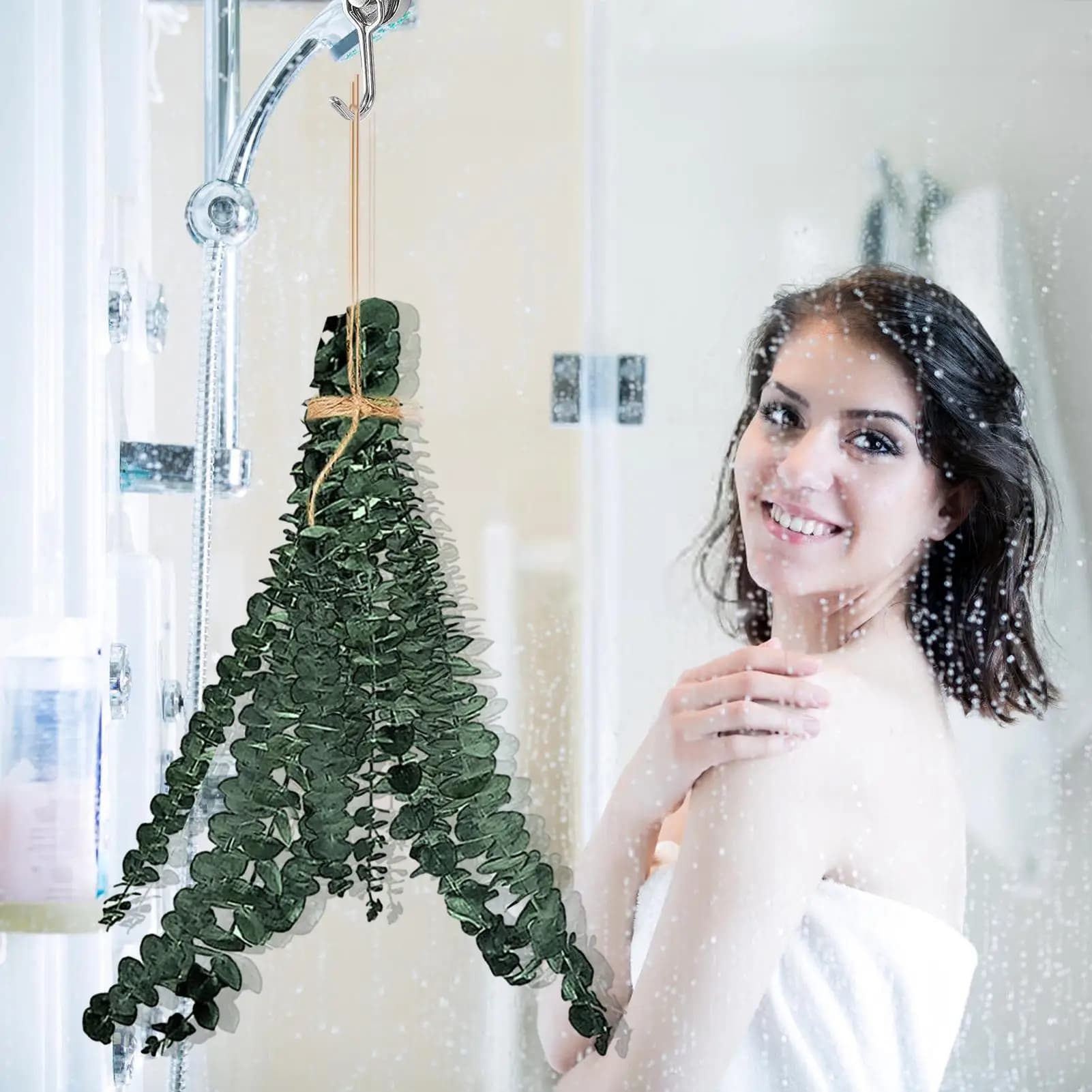 Dry eucalyptus leaves for hanging decorations in the shower, stems of real leaves, artificial plants preserved DIY, home decorations, weddings and parties.