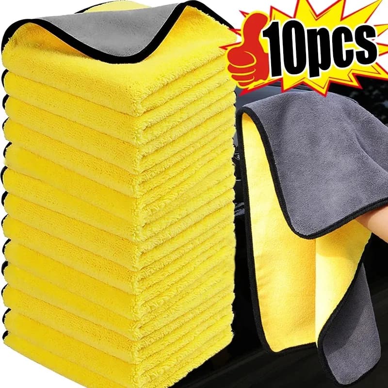 10/1 pz Panni in Microfibra a Doppio Strato per Auto, per Lucidatura e Asciugatura, Super Assorbenti, Strumenti per la Pulizia e il Lavaggio Auto