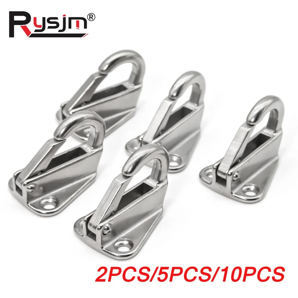 2/5/10PCS 316 In Acciaio Inox A Scatto Attaccare Corda Gancio Hardware Barca Marina Molla Bloccata Parafango Fending Ganci Parafango molla gancio