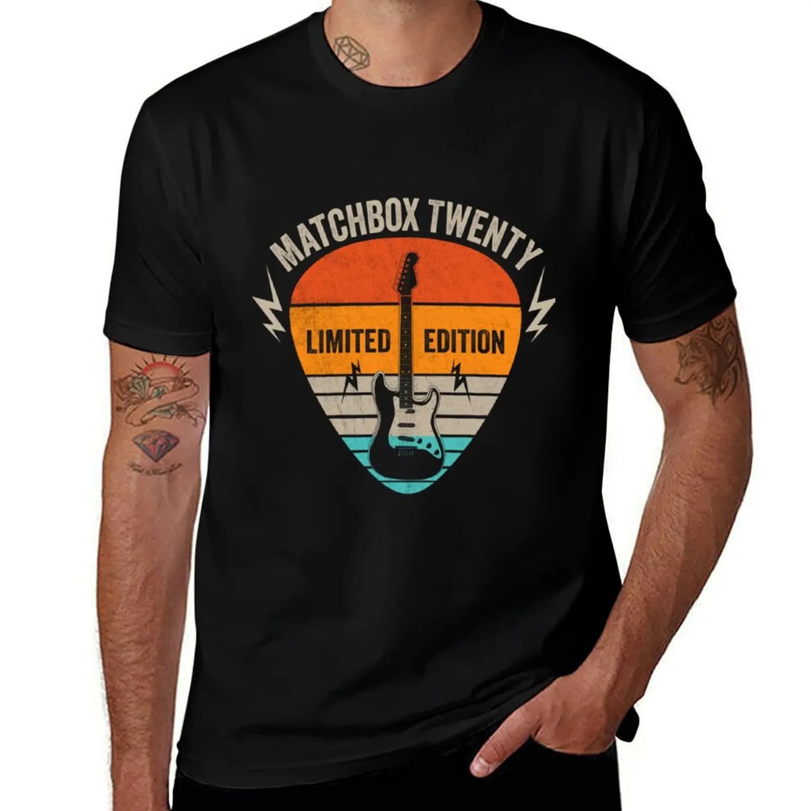 Vintage Matchbox Name Guitar Pick Limited Edition Birthday T-Shirt Street Art Print Tee Shirt T-Shirt