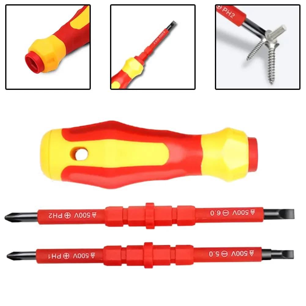 3 Pz/set 3-in-1 Set di Cacciaviti Isolati Multi-Purpose Punte per Cacciavite per Elettricista Intaglio Testa A Croce PH1 PH2 Strumenti di Riparazione