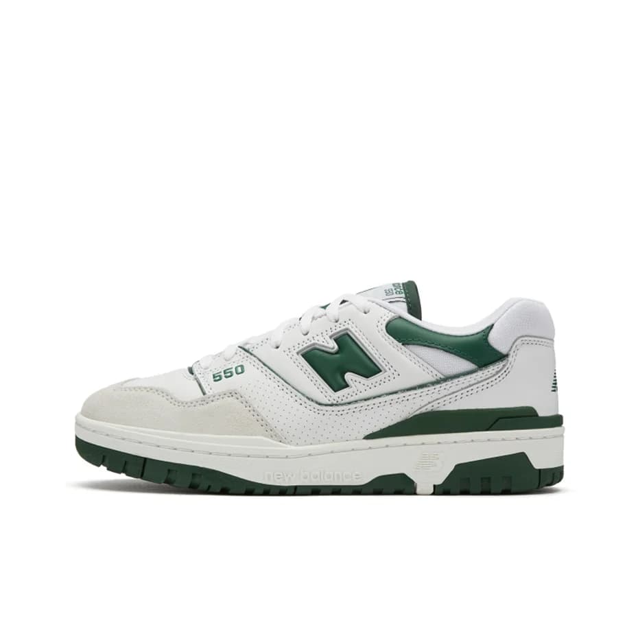 New Balance NB 550 Tessuto in pelle di vacchetta Pelle Confortevole Assorbente agli urti Resistente all'usura Low Top Retro Unisex Verde