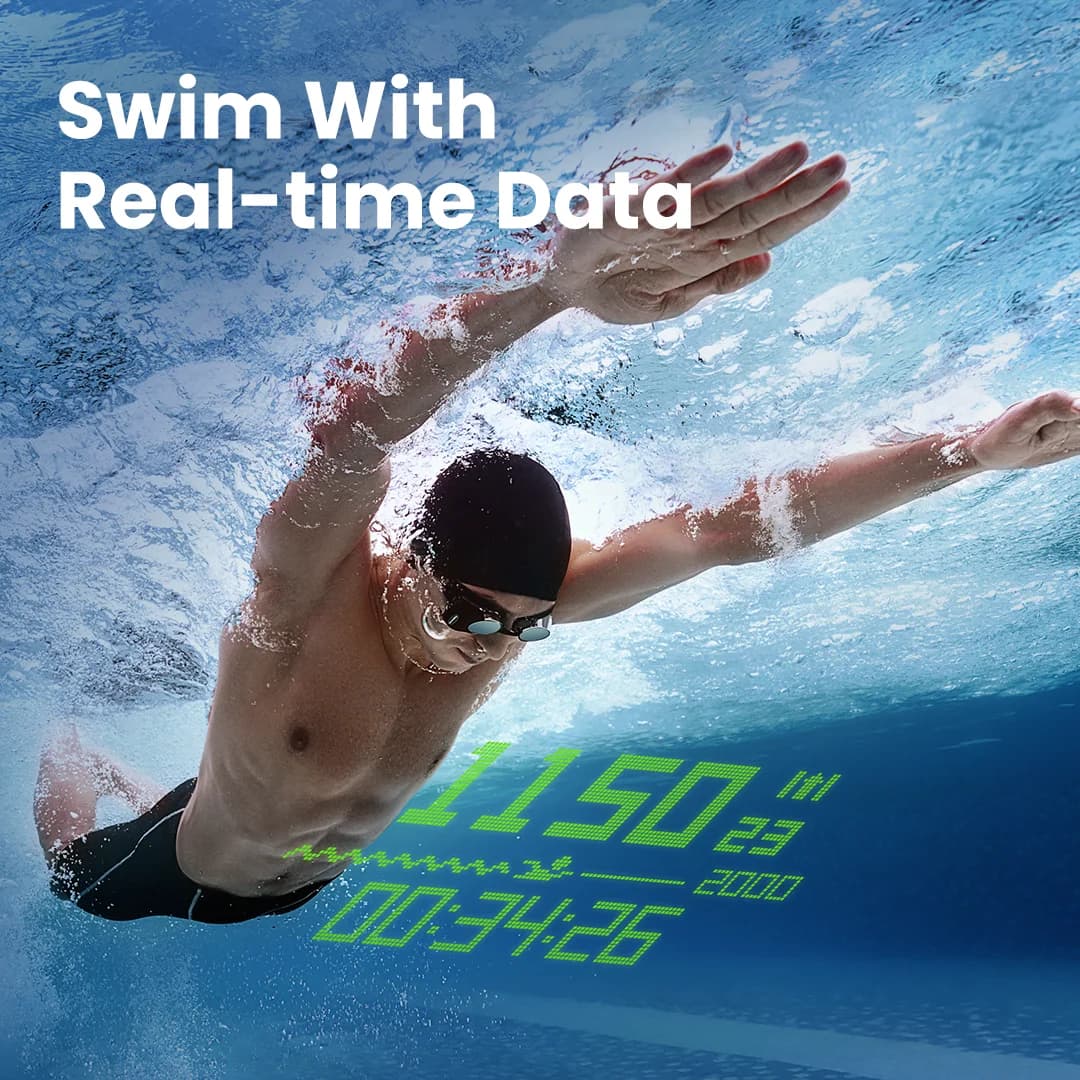 Holoswim 2 Go AR Occhialini da nuoto intelligenti, Occhialini da nuoto antiappannamento, Occhialini da metrico in tempo reale Fitness Tracker