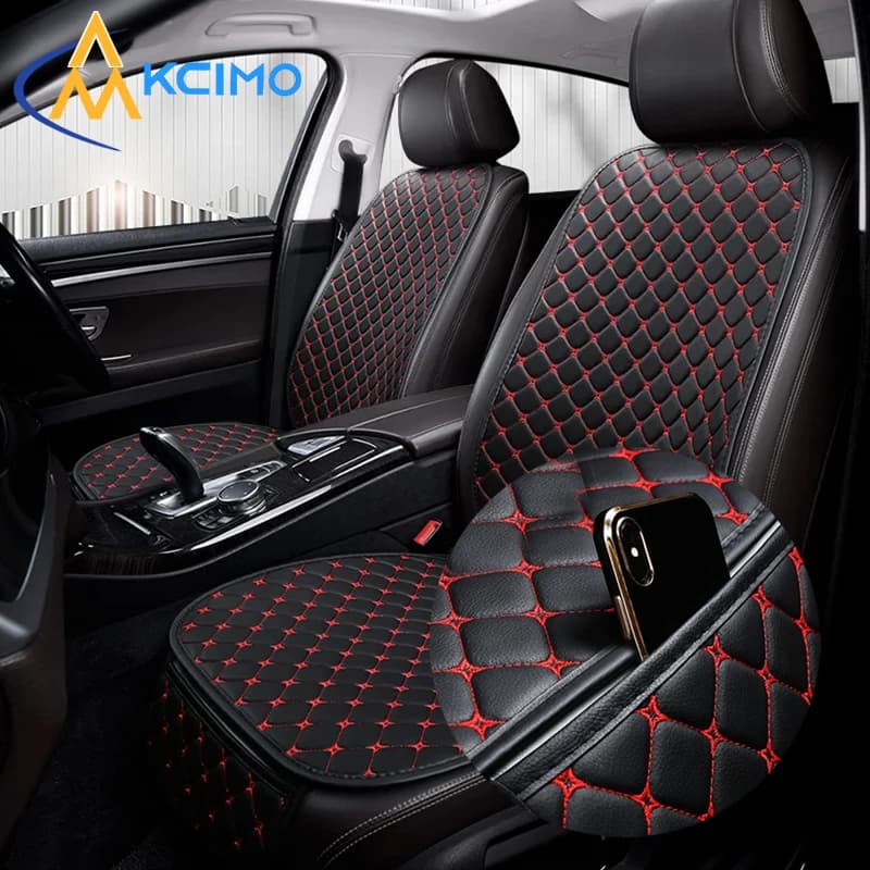 Cuscino per seggiolino auto in pelle PU Design ergonomico per berlina/SUV/camion Copertura in rete traspirante/Base antiscivolo, Comfort per guida lunga (Nero)