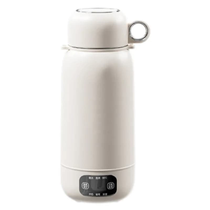 Bollitore Elettrico Portatile 1L 12V/24V 304/316, 6 Livelli di Temperatura, Doppio Coperchio, Display Intelligente, Riscaldamento Rapido, Anti-scottatura, Anti-perdita, per Auto, Esterni e Casa