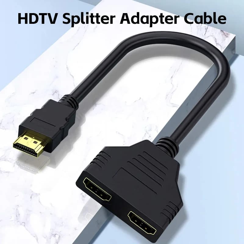 HDTV 1 in 2 1080P HDTV Splitter Adapter Male To 2 Female Head Adapter HD Male To Female Conversion Cable