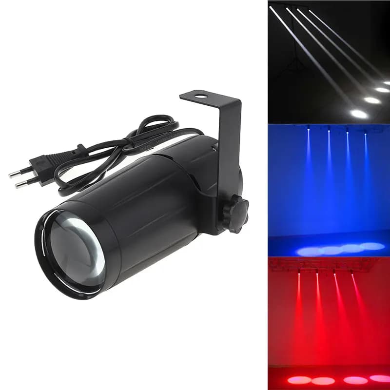 Pop 5W LED Fascio bianco Pinspot Faretto luminoso Lampada super luminosa Palline Proiettore DJ Disco Effetto DMX Illuminazione scenica Fresco per KTV