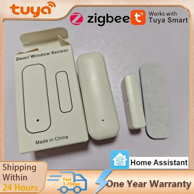 Sensore per Porte e Finestre Tuya Zigbee, Allarme Wireless per Porte, Sistema di Allarme Apertura/Chiusura Porta per Home Assistant
