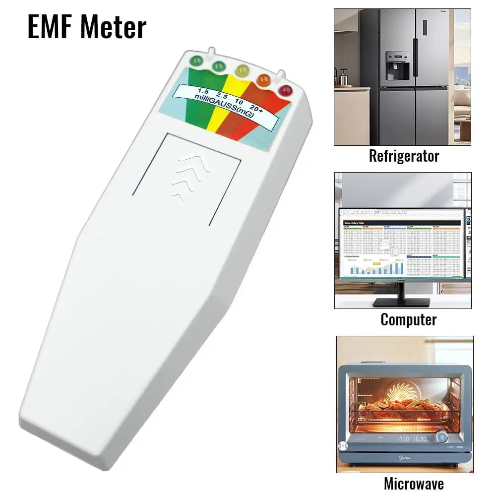Digital Portable EMF Meter, Electromagnetic Radiation Tester 0-20+ milliGauss, EMF Magnetic Field Detector for Microwave and Hair dryer