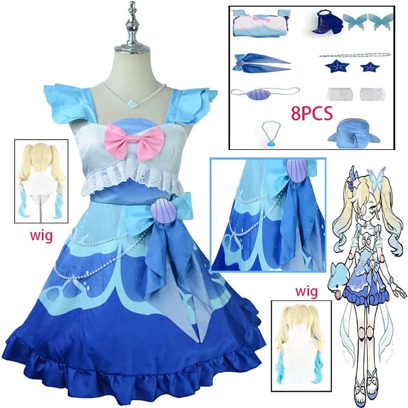 WHH Anime Summer Stella Cosplay Costume Party Dress Glove Accessory Full Set Outfits women Halloween party Performance Restor