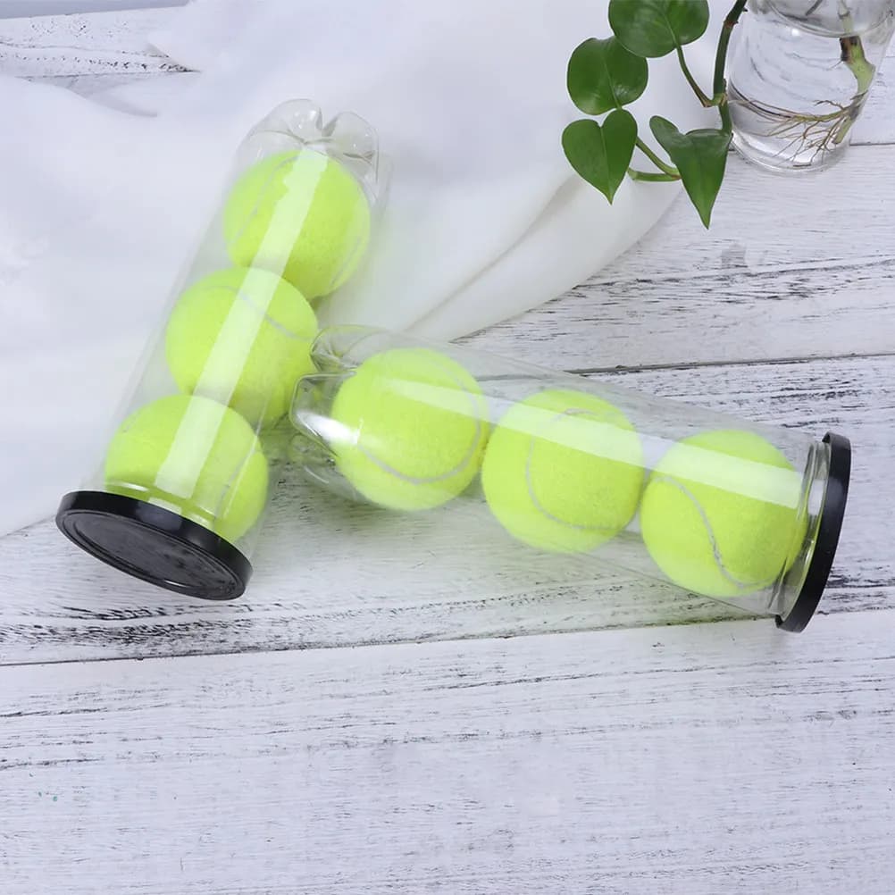 Contenitore cilindrico in plastica per tennis da 3 pezzi con coperchio, contenitore per palline, contenitore in PVC