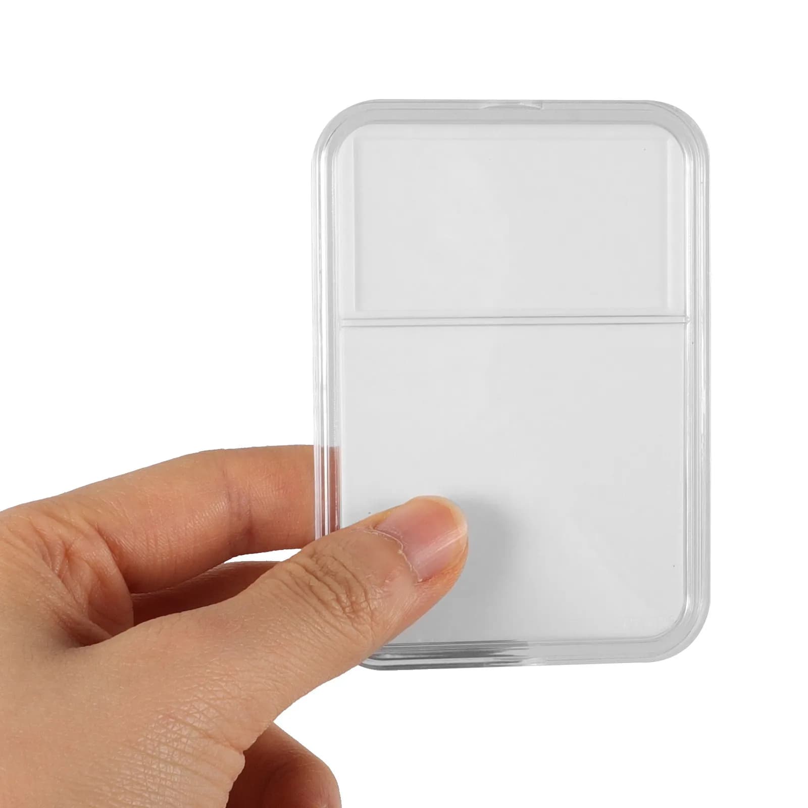 Set di 4 Scatole Trasparenti per Conservazione Timbri, Organizzatore in Plastica per Collezionisti, Espositore per Album