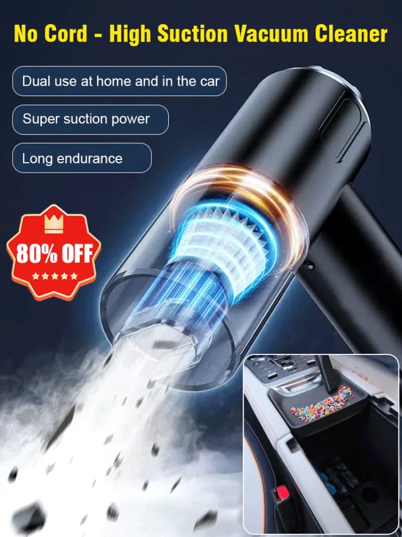 Aspirapolvere automatico potente per auto con ricarica wireless per auto, lavaggio, soffiaggio, ricarica, aspirapolvere automatico domestico