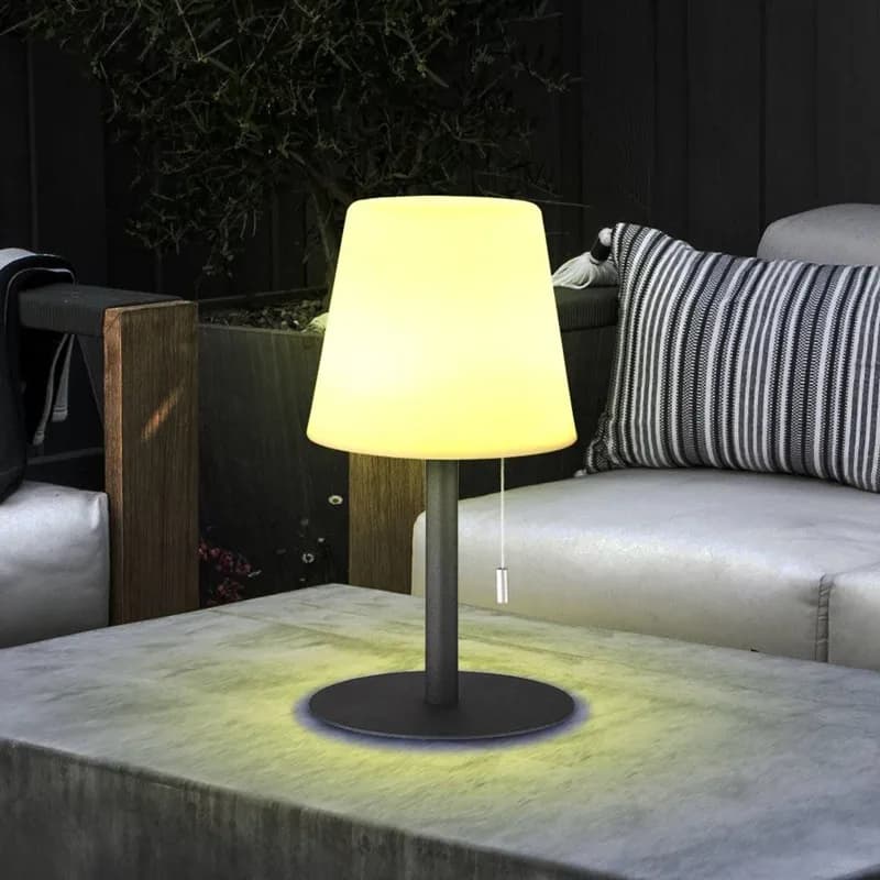 Lampada da tavolo portatile a LED senza fili lampada da tavolo a batteria ricaricabile luce notturna con lampada da esterno in metallo per tavolo o Patio