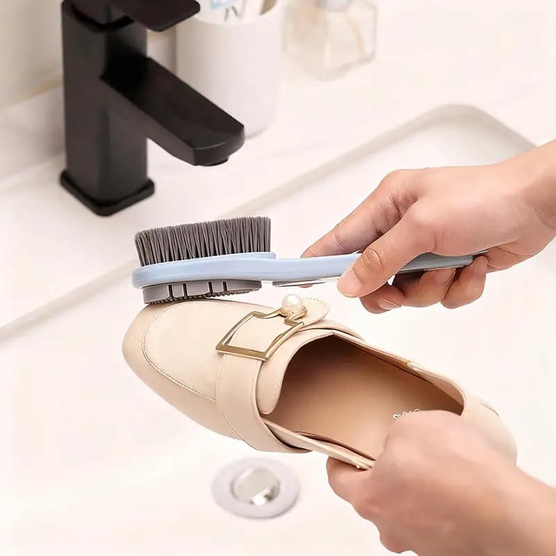 Spazzola per scarpe in gomma a doppia faccia 1/2/4 pezzi, setole morbide, per la cura di scarpe e vestiti, impermeabile, rimuove lo sporco