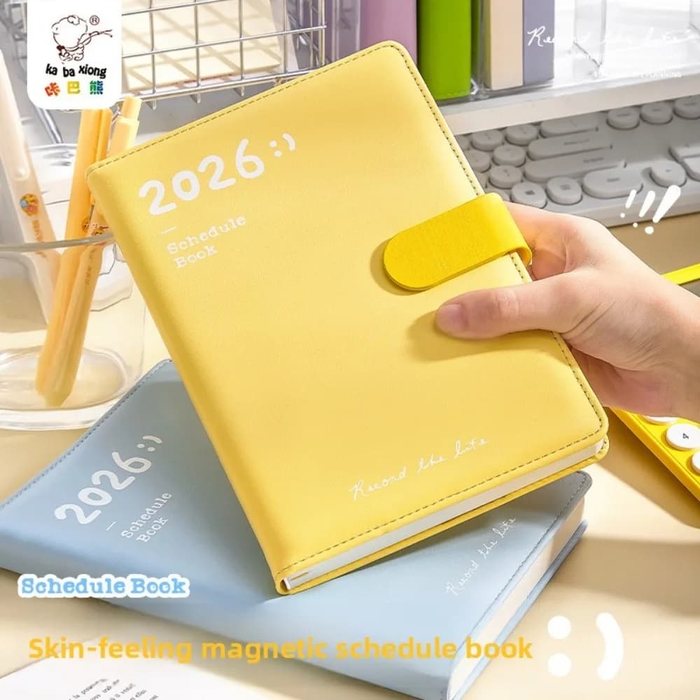 Agenda in Pelle Spessa e Morbida con Chiusura Magnetica, Grande Taccuino per Studenti, Diario con Copertina Elegante per Scrivere