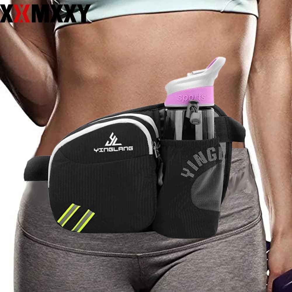 Running Marsupi Water Bottle Ribbon Bag for hydration Men's Sports Fanny Pack Gym Gymnastics Racing Bike Bag for Jogging