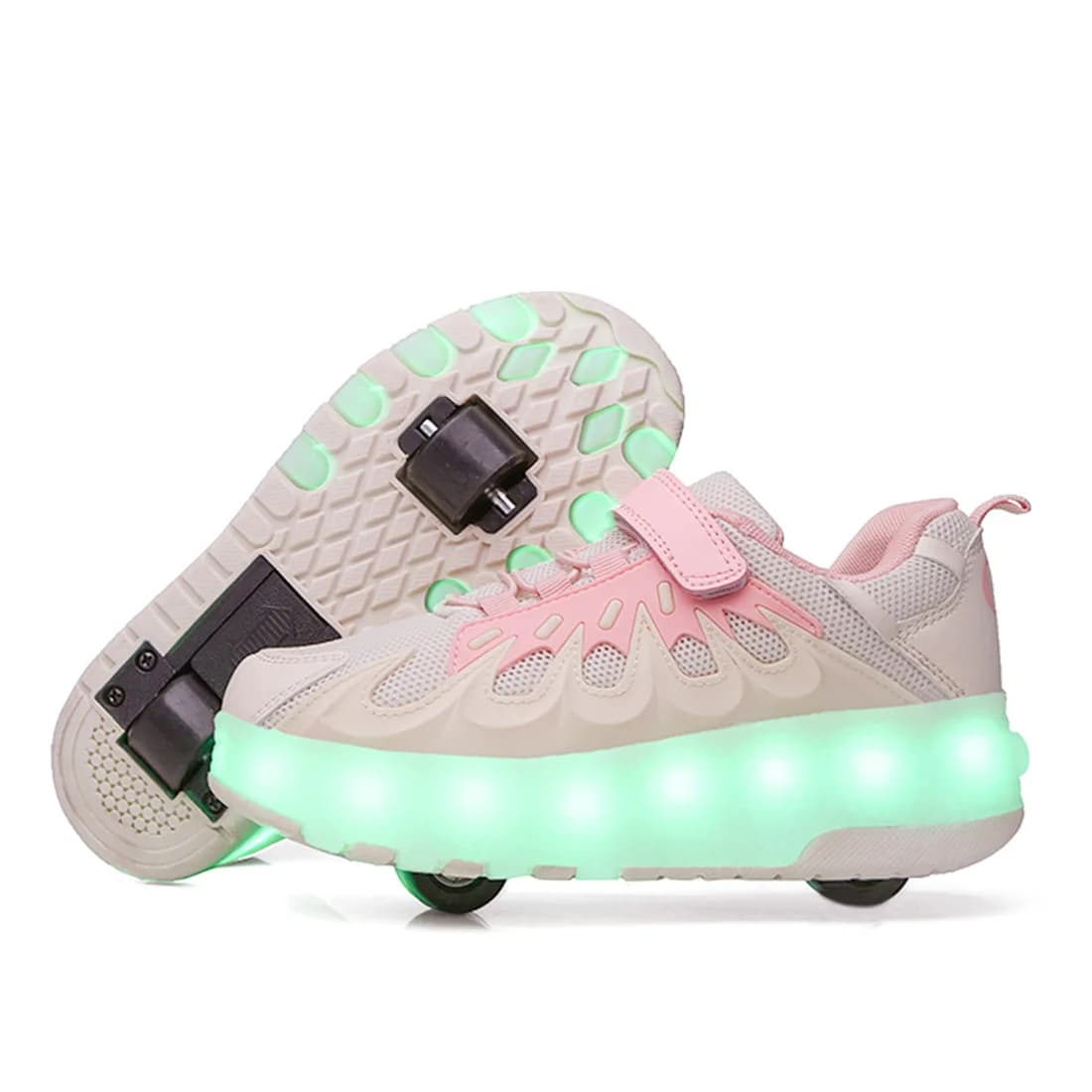 Rechargeable pop-up roller skates with LED, high model, double use, perfect as a gift for children and boys