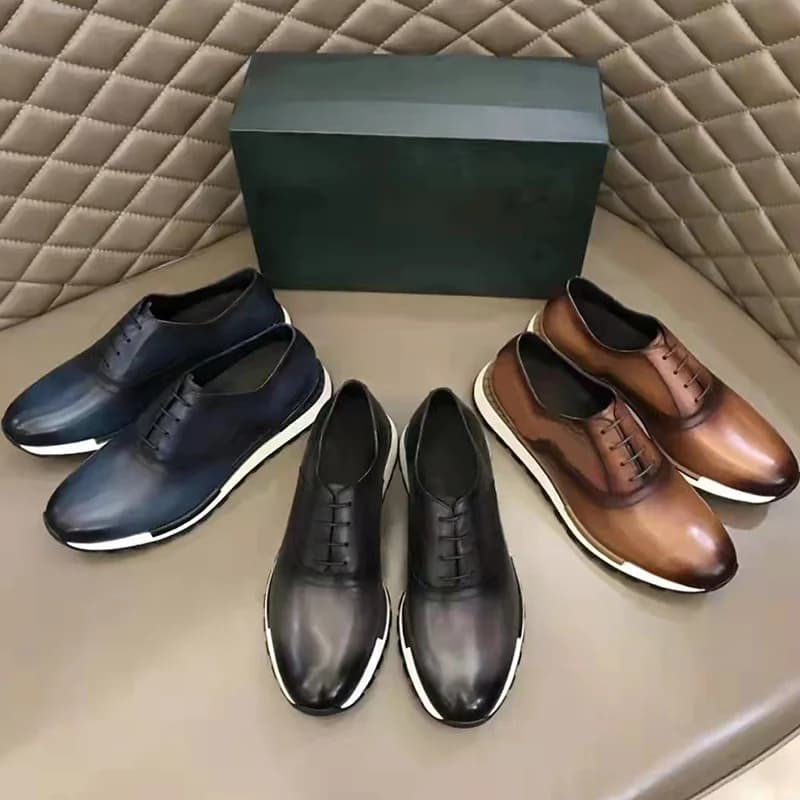 A140 Size 38-45 New Men's Sports Shoes Soft Leather Man Flats Casual Genuine Leather Shoes Man Leather Loafers Comfort Snerkers