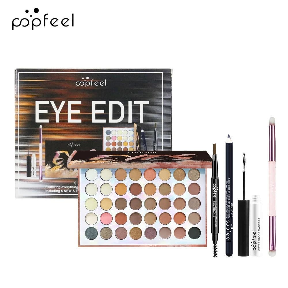 Set trucco cosmetico professionale per occhi, tavolozza di ombretti, eyeliner, mascara, matita per sopracciglia, scatola per set di strumenti per il trucco, regali per le donne