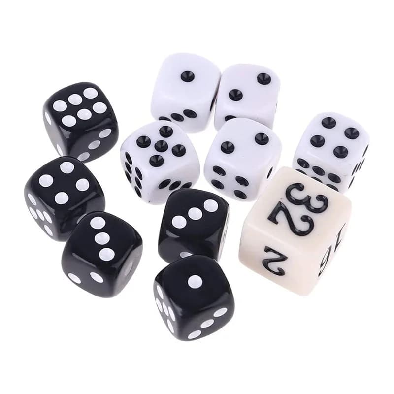 11 pz/set nuovo gioco di Backgammon dadi Set 10 pezzi 12mm Ponit + 1 pezzo dadi multipli