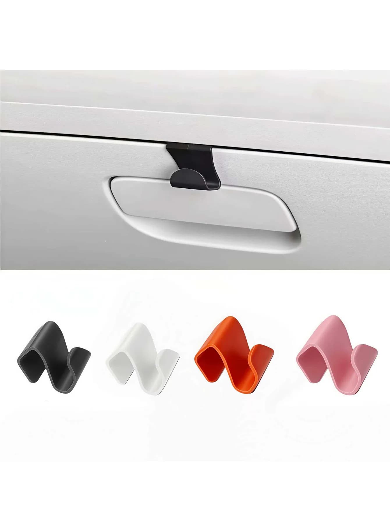 5 ganci per vano portaoggetti per auto, senza fori, in diversi colori. Facile da montare, per riporre gli oggetti, compatibile con Tesla, BYD e altri veicoli elettrici.