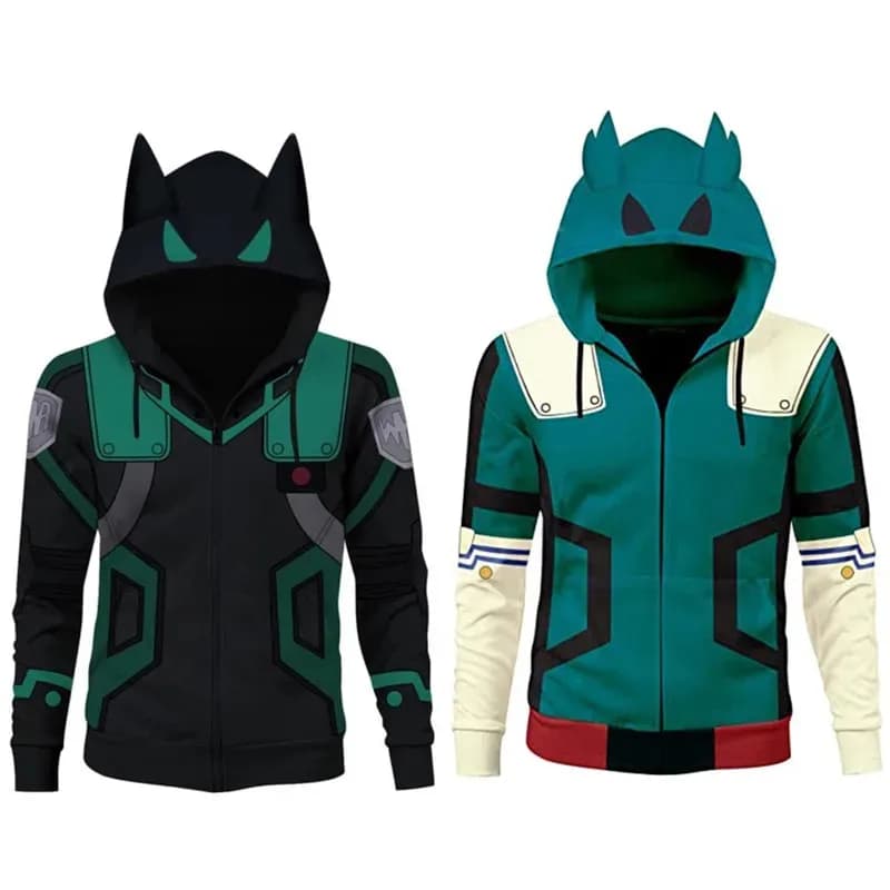 ♥ 2025 Nuovo My Hero Academia Giacca per ragazzi MHA Felpa con cappuccio Izuku Midoriya Deku Orecchie Costume Cosplay Anime Con cappuccio H ★ ☆ ly99