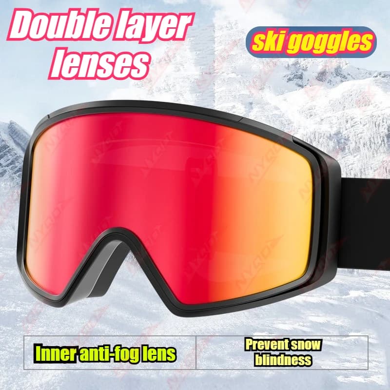 Ski Goggles Double Anti-fog Ski Glasses Winter Motorcycle Windproof Goggles Sports Mountaineering Goggles