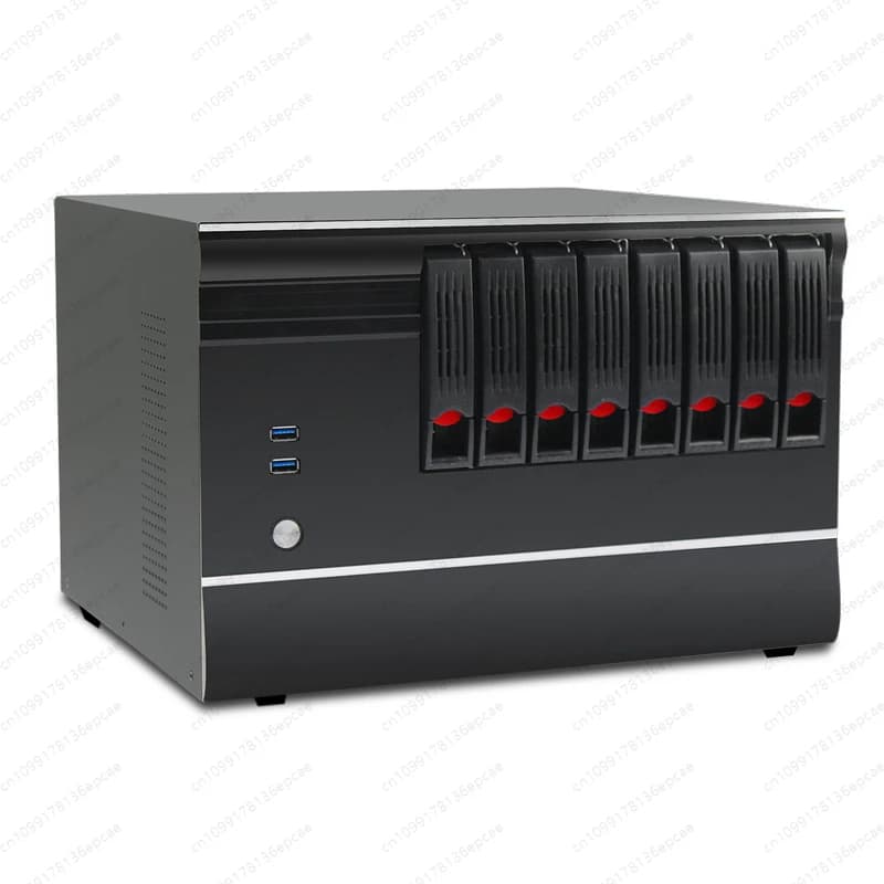 Disco rigido sostituibile a caldo con telaio NAS a 8 alloggiamenti, scheda madre MATX, scheda grafica full-high, server di archiviazione Black Synology Wanyou